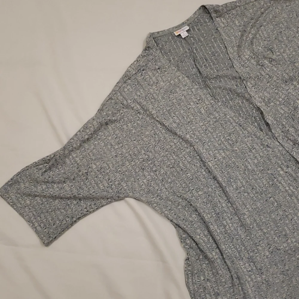 LuLaRoe Heathered Knit Cardigan Blue Grey Women's Large L - Picture 4 of 11